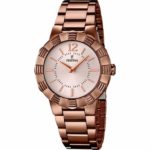 Ρολόι FESTINA με καφέ μπρασελέ και ροζ καντράν F16800-1