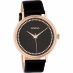 OOZOO C10429 42MM Timepieces Black Leather Strap