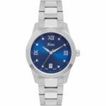 JCOU Pearl Crystals Silver Stainless Steel Bracelet