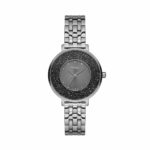 Ρολόι LEE COOPER με σκούρο καντράν με πέτρες και ασημένιο Bracelet