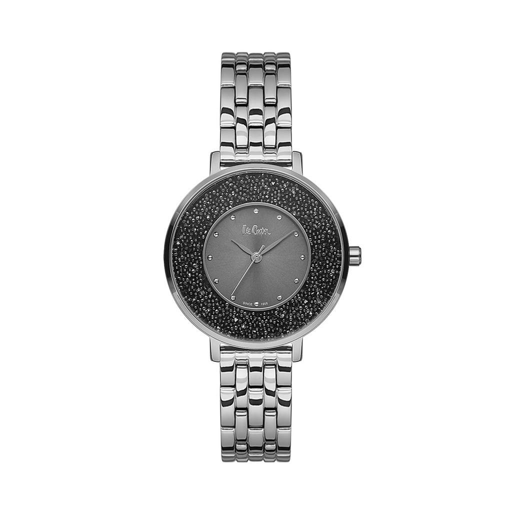 984a402465721f0c30148cfea4338153.jpg Ρολόι LEE COOPER με σκούρο καντράν με πέτρες και ασημένιο Bracelet - Image 1