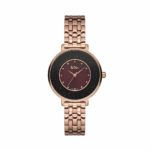 Ρολόι LEE COOPER με σκούρο καντράν με πέτρες και ροζ Bracelet