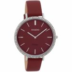 OOZOO Timepieces Vintage Crystals Bordeaux Leather Strap C9802