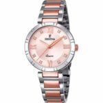 FESTINA Mademoiselle Crystals Two Tone Rose Gold Stainless Steel Bracelet + Δώρο βραχιόλι F16937-E