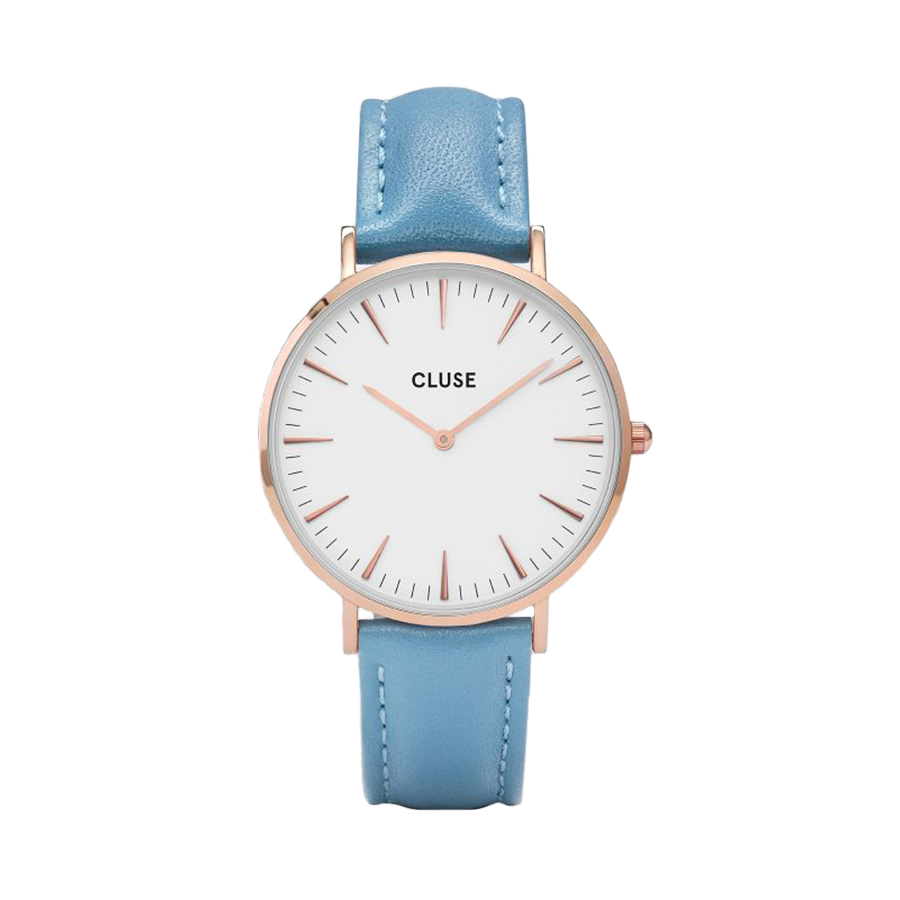 la-boh-me-rose-gold-white-retro-blue-cl18033-jpg copy CLUSE CL18033 la boheme rose gold white/retro blue leather strap - Image 1