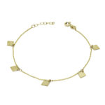 Gold bracelet K14 with rhombus