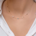 K14 gold necklace with eye, cross, heart - Image 2