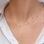 K14 gold necklace with turquoise cross - Image 2