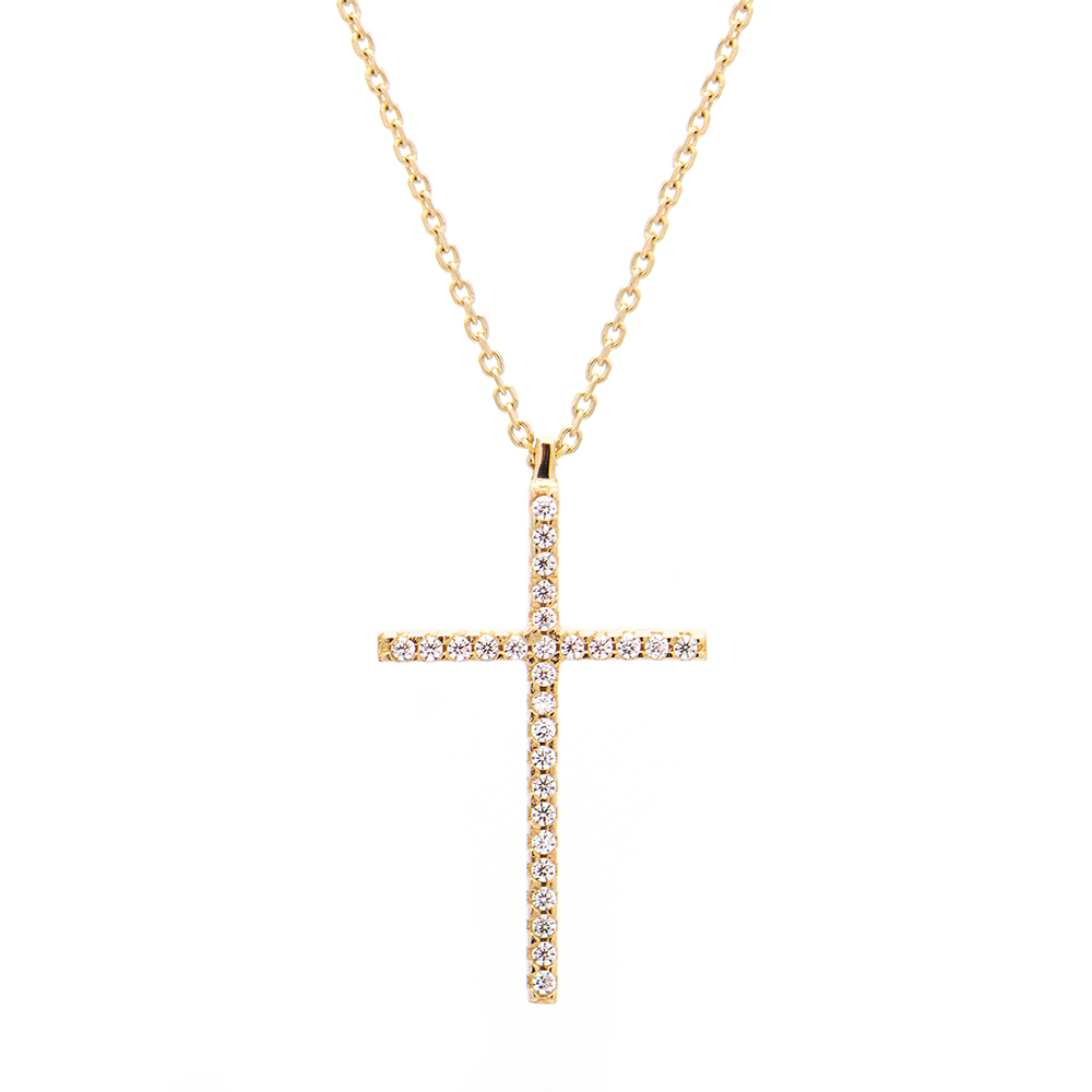 ΚΟΛΙΕ Κ14 11 K14 gold necklace cross - Image 1