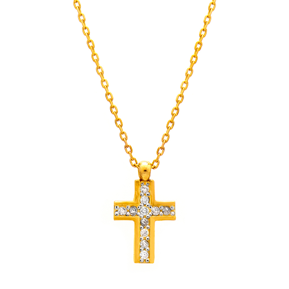 ΚΟΛΙΕ Κ14 37 Κολιέ χρυσό Κ14 Σταυρός - Image 1