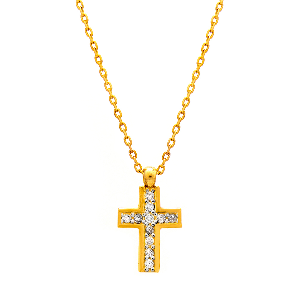 ΚΟΛΙΕ Κ14 39 Κολιέ χρυσό Κ14 Σταυρός - Image 1