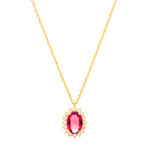 Necklace gold K14 rosette