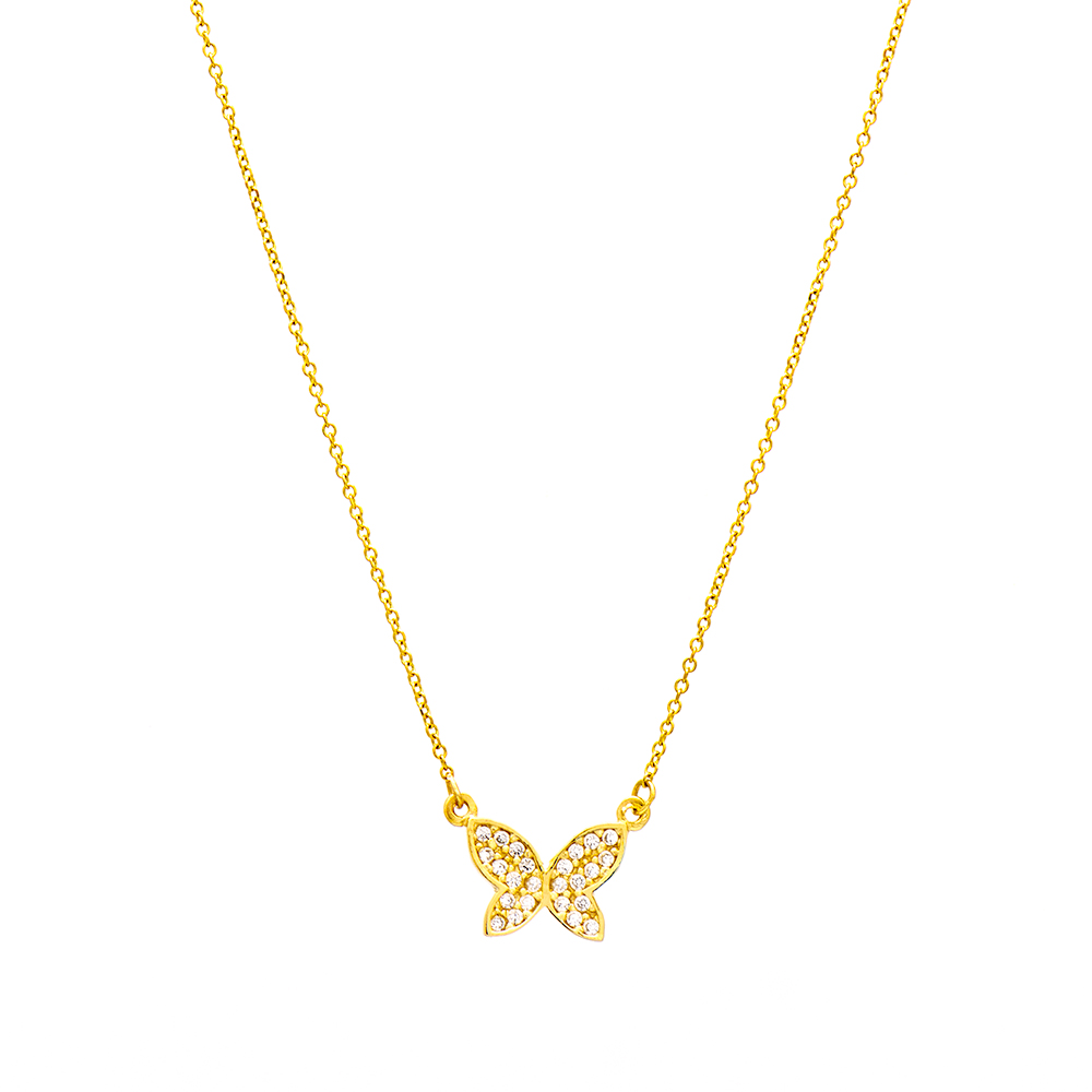 ΚΟΛΙΕ Κ14 5 2 Gold necklace K14 butterfly - Image 1