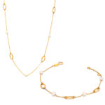 Necklace Set Bracelet K14 Oval