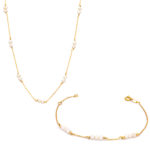 Necklace Bracelet Gold K14 Pearls