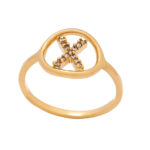 Gold ring K14 monogram