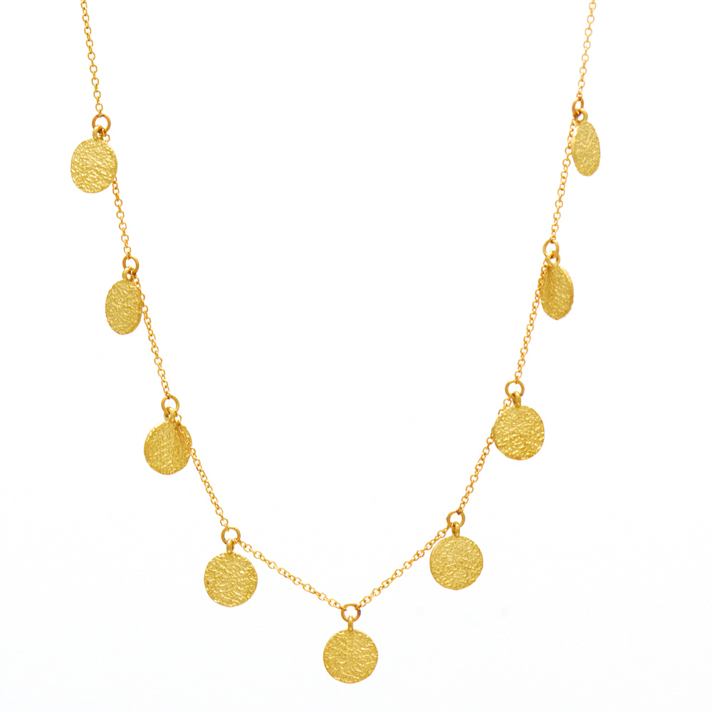ΚΟΛΙΕ Κ14 2,55ΓΡ 286 Gold necklace K14 with nine hammered motif - Image 1