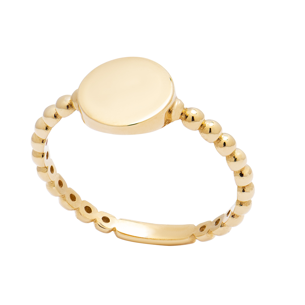 ΔΑΧΤΥΛΙΔΙ Κ14 15 Χρυσό Δαχτυλίδι Κ14" Oval Trickle Ring" - Image 1