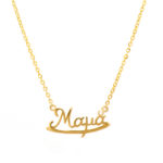 Gold necklace K14 "Mama" with zirconia stone