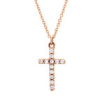 K14 rose gold necklace cross