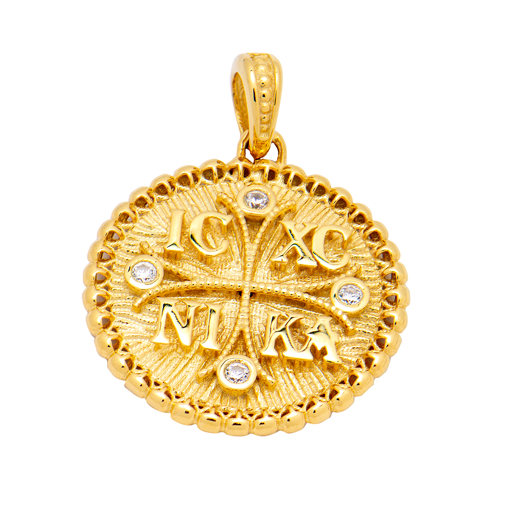 ΚΩΣΤΑΝΤΙΝΑΤΟ Κ9 ΦΩΤΙΑΔΗ 36203 Two-sided christian charm gold K9 - Image 1