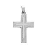 White Gold Cross K9 Polished