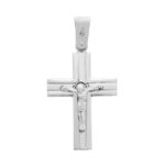 Cross White Gold K9 Polished with Crucified