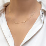 Χρυσό Κολιέ Κ14 με Αστέρια - Image 2