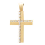 Gold Cross K14 Polished with zircon
