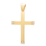 Gold Cross K14 Polished with zircon