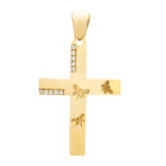 Gold Cross K14 Polished with zircon