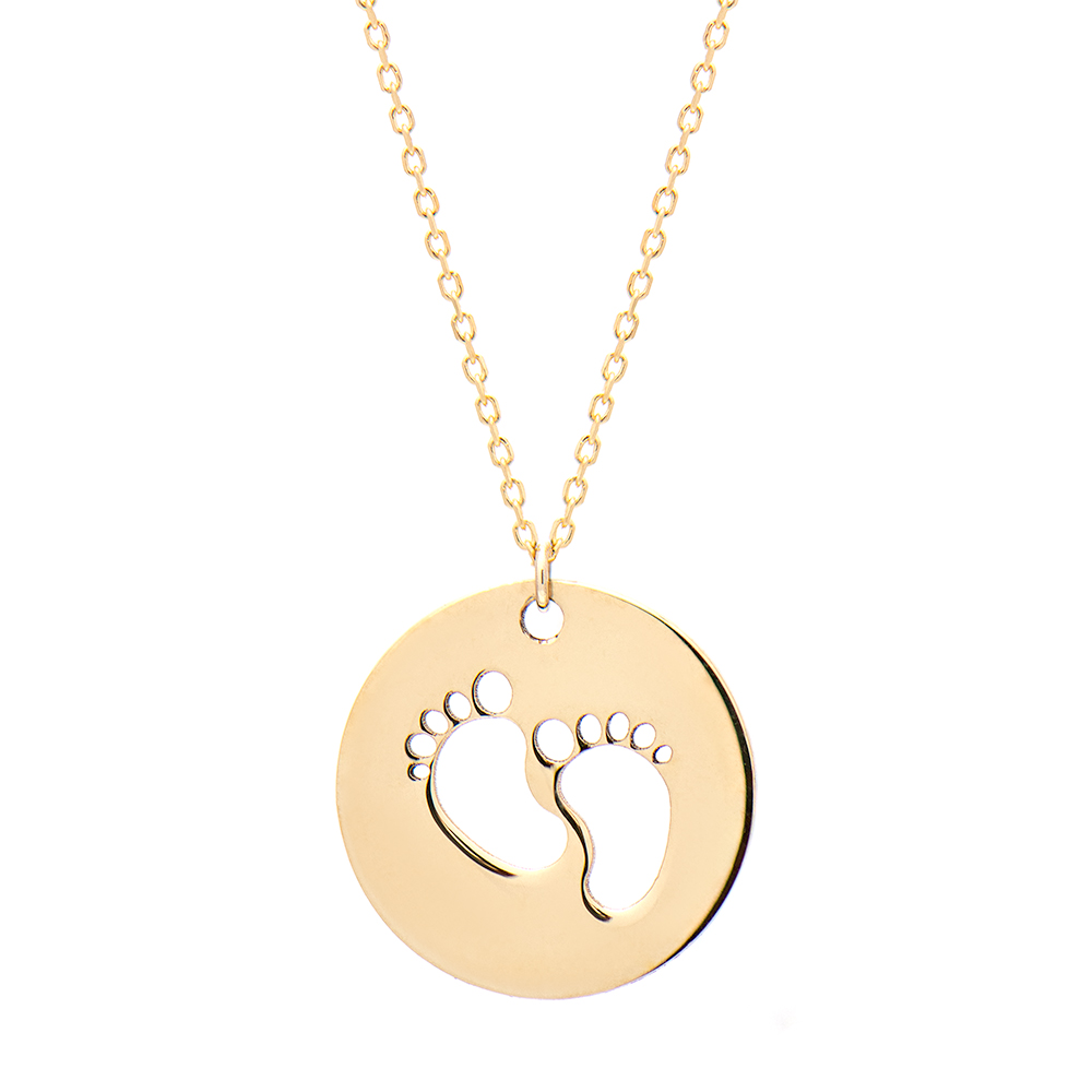 ΚΟΛΙΕ K14 62 DIMITRIOS Χρυσό Κολιέ Κ14 ''Baby feet'' - Image 1