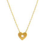 K9 gold necklace with heart and zircon