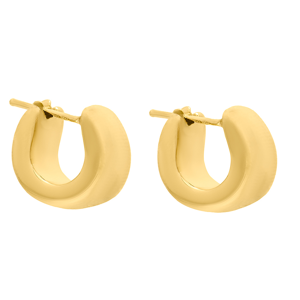 ΣΚΟΥΛΑΡΙΚΙ Κ14 ΑΛΕΥΡΟΜΑΓΕΙΡΑΣ 3 Gold earrings K14 hoops - Image 1