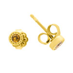 Χρυσά Σκουλαρίκια Κ9 Καρφωτά με Citrine Ζιργκόν