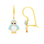 Gold Earrings K9 Penguin