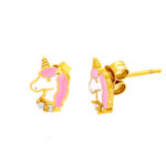 Gold Earrings K9 Unicorn
