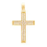 Χρυσός Σταυρός Κ14 όλος ζιργκόν