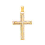 Gold Cross K14 Polished with zircon