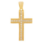 Gold Cross K14 Matte with zircon
