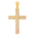 Χρυσός Γυναικείος Σταυρός Διπλής Όψεως Κ14