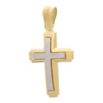 Gold cross K14 "Triantos" Bicolor Mat