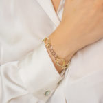 Gold bracelet K14  chain Two-tone - Image 2