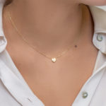 K9 gold necklace with heart and zircon - Image 2