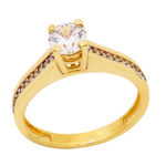 Gold ring K14 solitaire