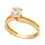 Χρυσό Δαχτυλίδι Κ14 Μονόπετρο