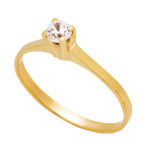 Gold ring K14 solitaire