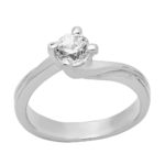 Platinum ring K14 solitaire