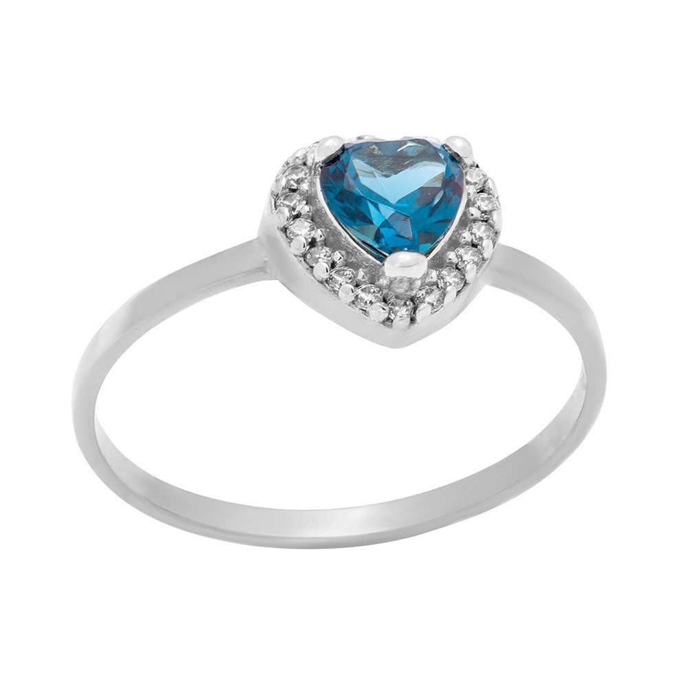 ΔΑΧΤΥΛΙΔΙ FILVA Κ9 39359 Λευκόχρυσο Δαχτυλίδι Κ9 ''London Blue Heart Shaped Ring'' - Image 1