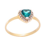 Gold ring K14 heart